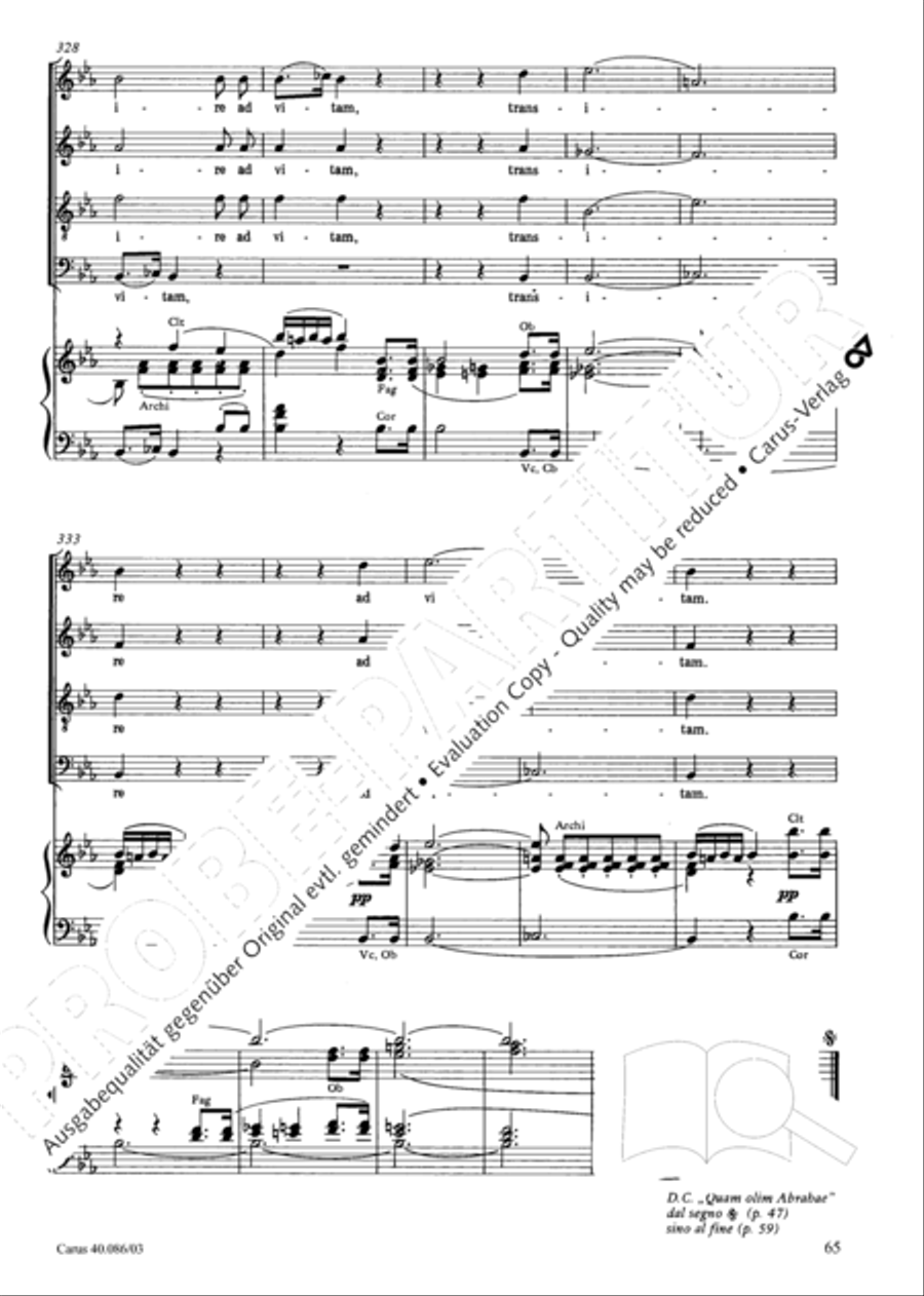 Requiem in C minor 4-Part scores gallery preview page 66