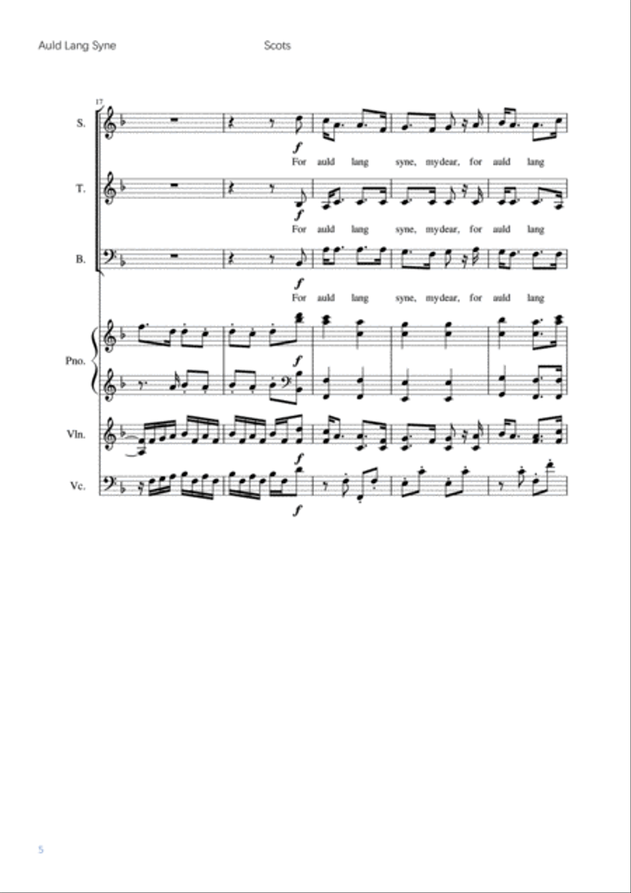Auld Lang Syne 3-Part scores gallery preview page 5