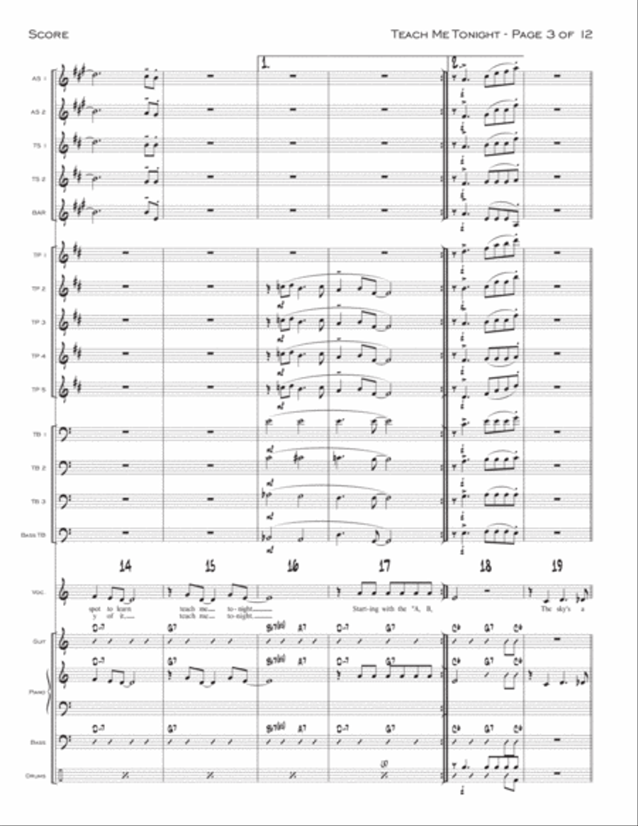 Teach Me Tonight Teach Me Tonight Jazz Ensemble scores gallery preview page 3