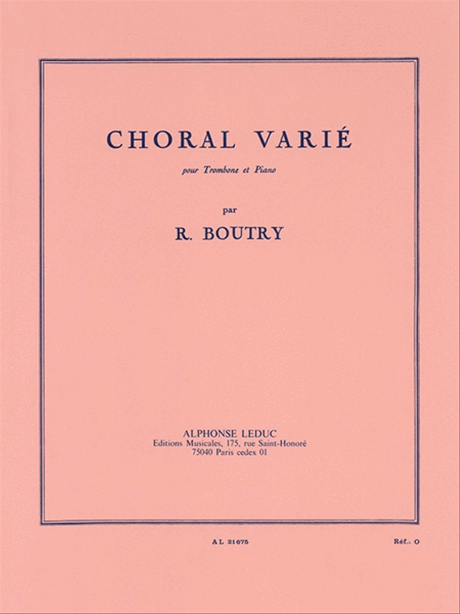 Choral Varie (trombone & Piano) Choir scores gallery preview page 1
