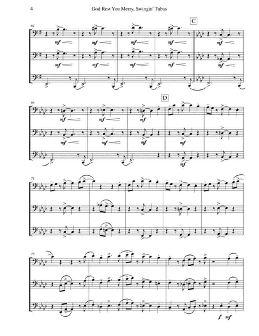 Gentlemen (Tuba Trio), God Rest You Merry Brass Trio scores gallery preview page 4