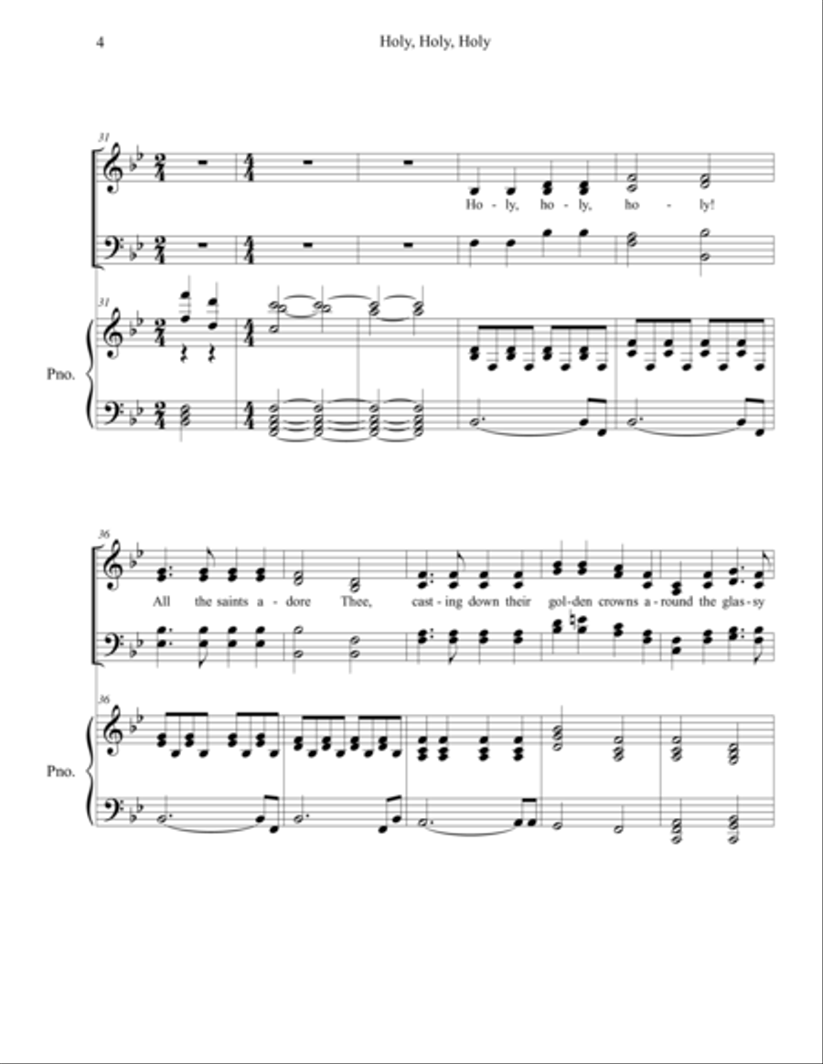 "Holy, Holy, Holy" for SATB choir with Piano Accompaniment image number null