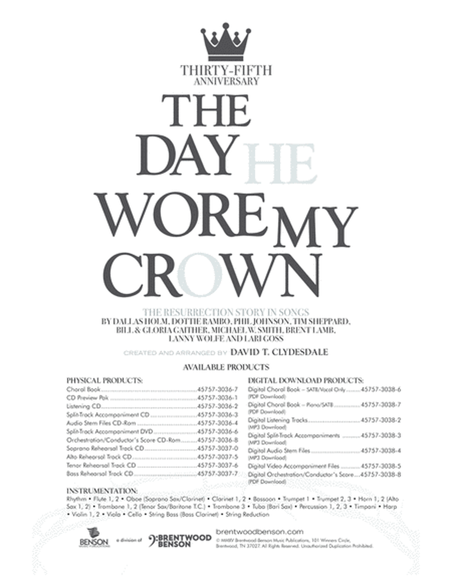 The Day He Wore My Crown - 35th Anniversary (Split-Track Accompaniment CD) image number null