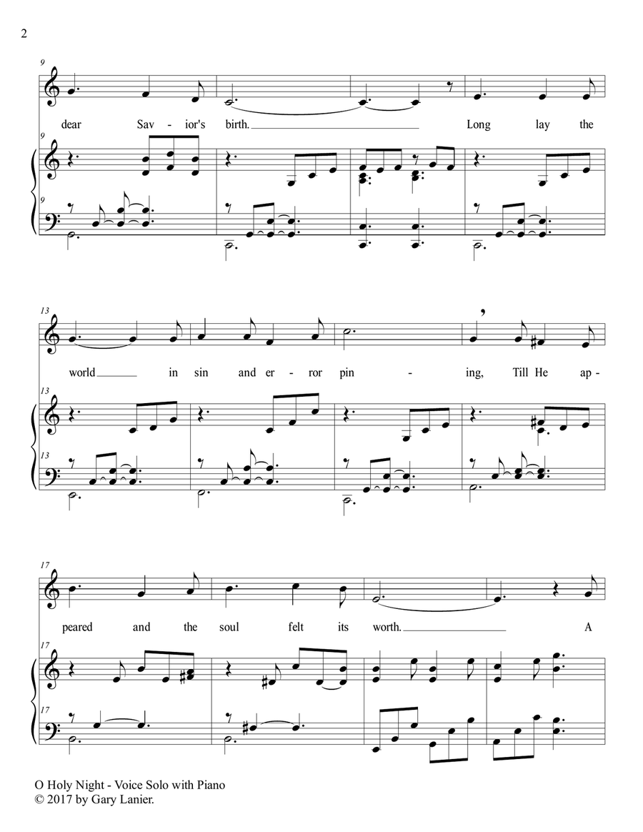 O HOLY NIGHT (Voice Solo with Piano - Score & Voice Part included) O HOLY NIGHT (Voice Solo with Piano - Score & Voice Part included) Piano, Vocal scores gallery preview page 3