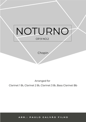 Book cover for NOTURNO OP.9 NO.2 - CHOPIN - CLARINET QUARTET