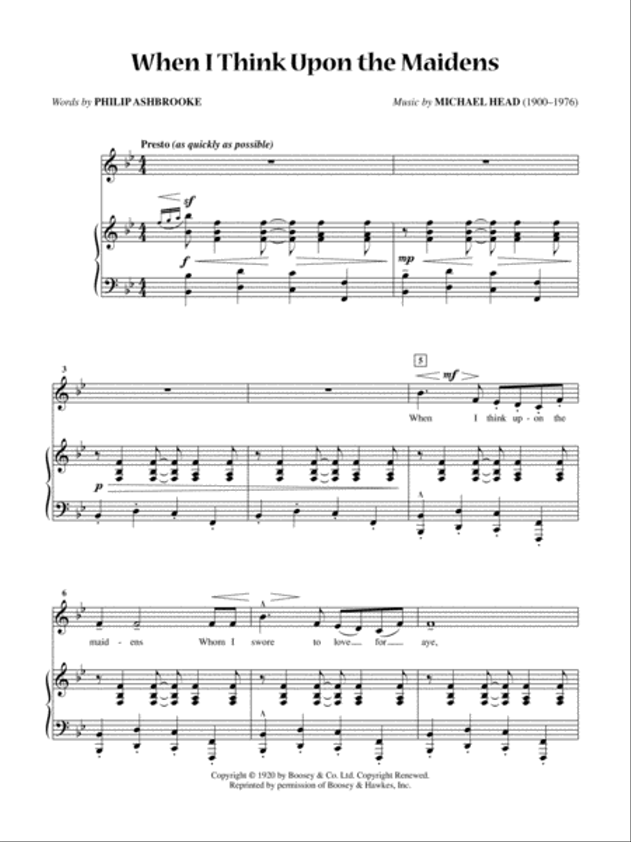 When I Think upon the Maidens [Low Voice] Low Voice scores gallery preview page 1