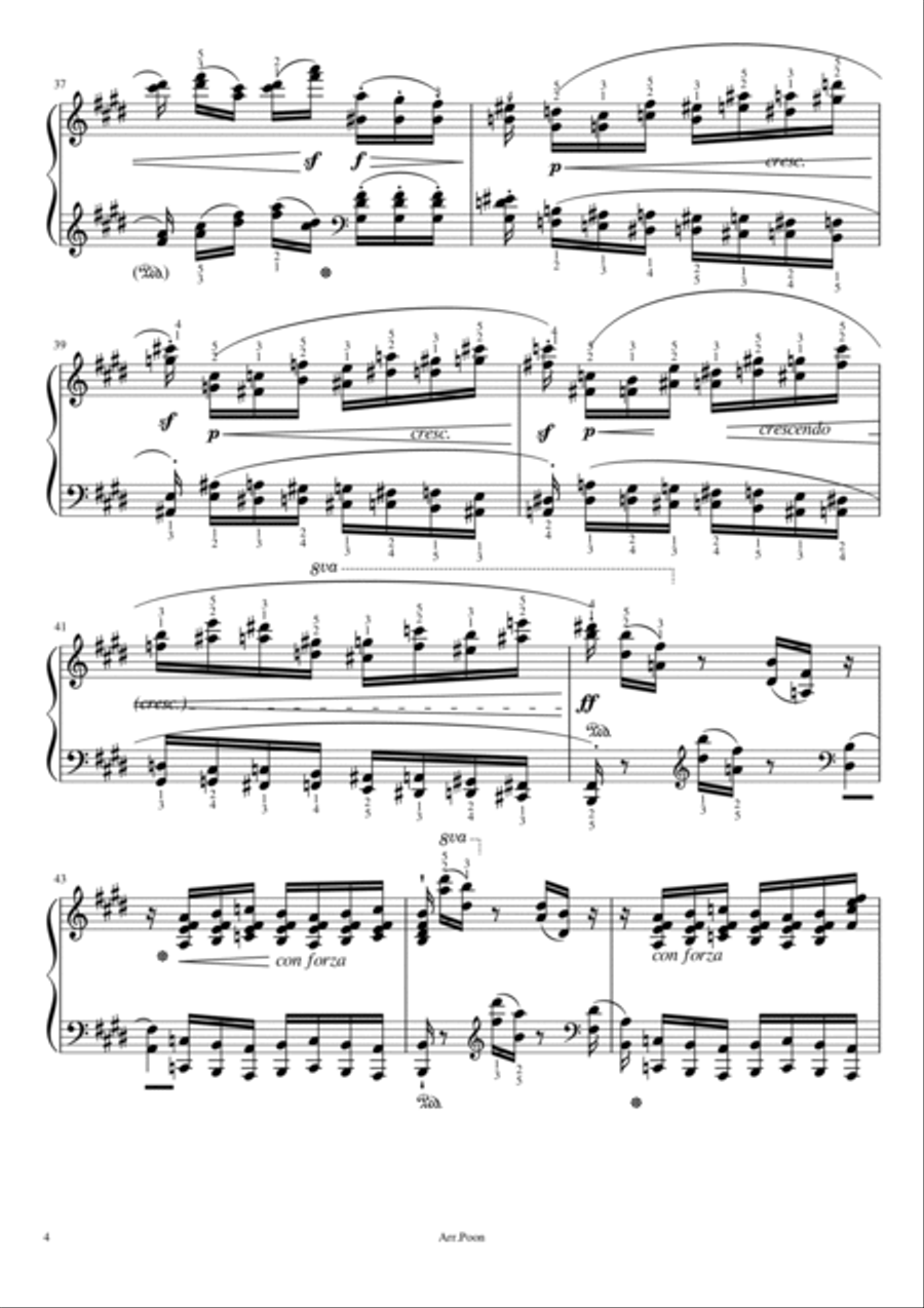Chopin - Étude Op. 10 No. 3 in E major - Tristesse - Original With Fingered Piano Solo scores gallery preview page 4