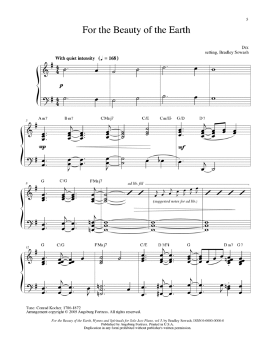 For the Beauty of the Earth collection Piano Solo scores gallery preview page 5