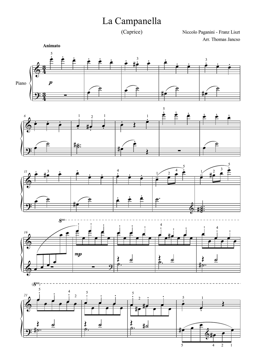 La Campanella Easy Piano scores gallery preview page 1