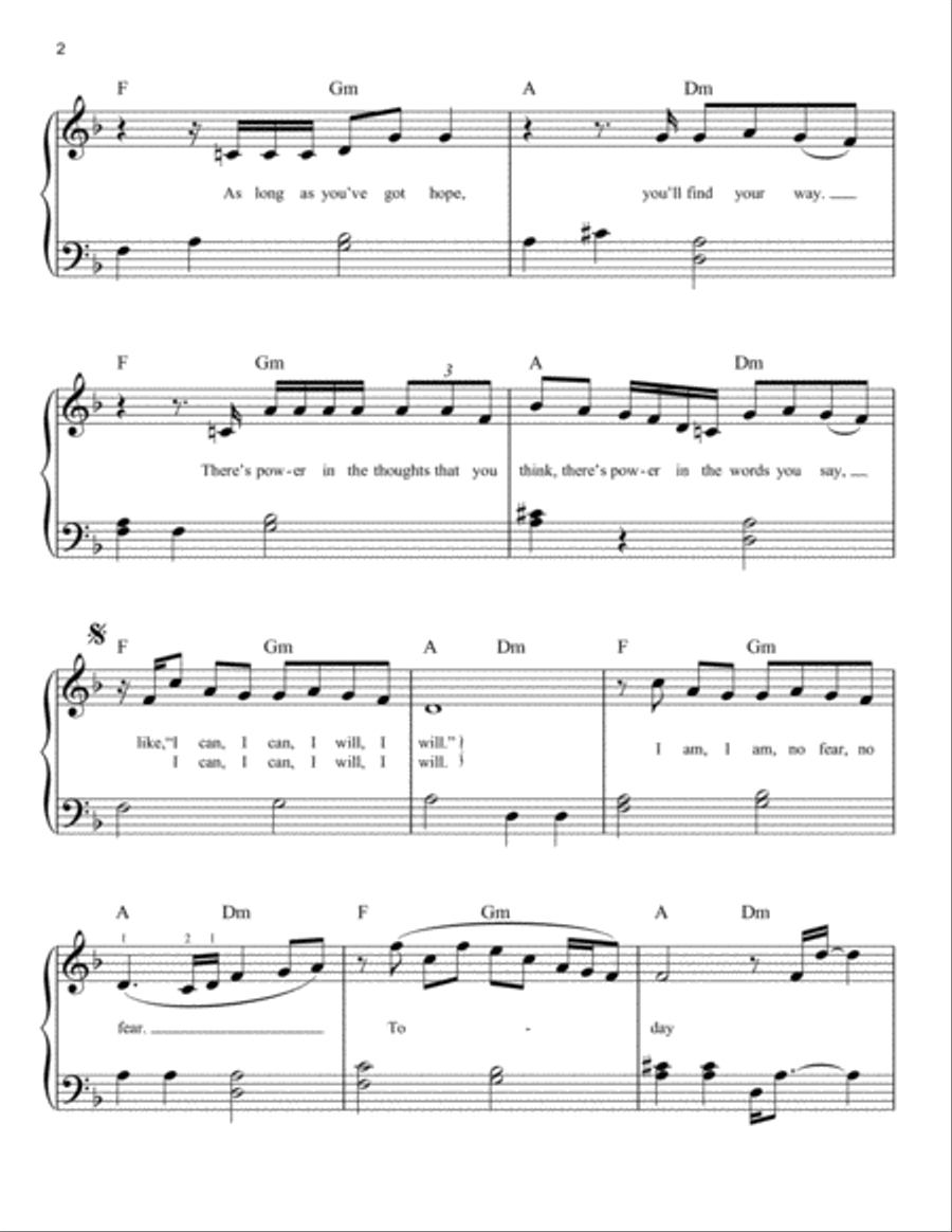 I Believe I Believe Easy Piano scores gallery preview page 2