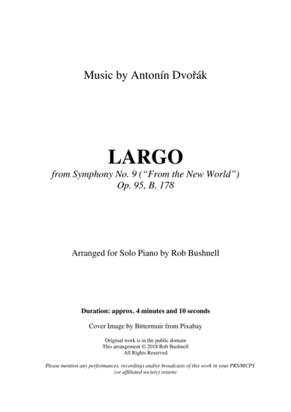 Largo from Symphony No.9 ("From the New World") (Dvorak) - Theme for Solo Piano (Original Key) image number null