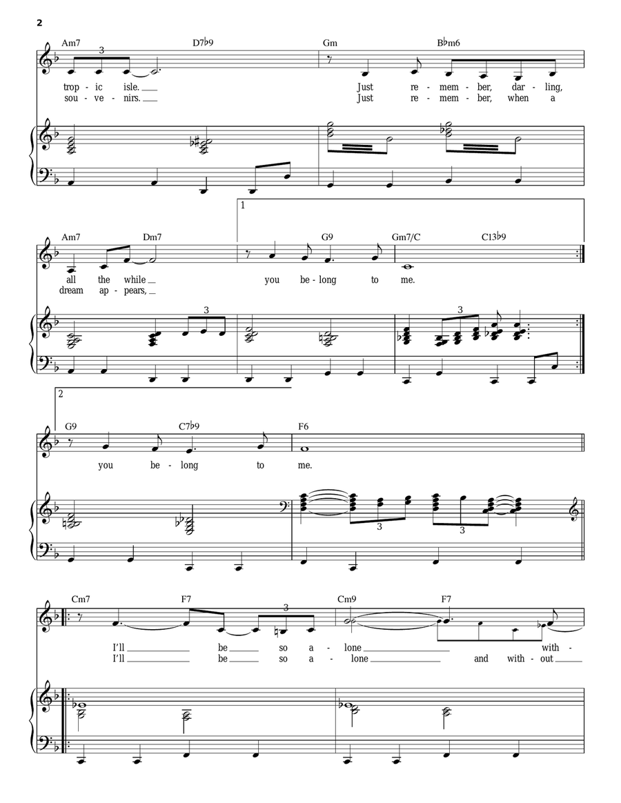 You Belong To Me You Belong To Me Piano, Vocal scores gallery preview page 2
