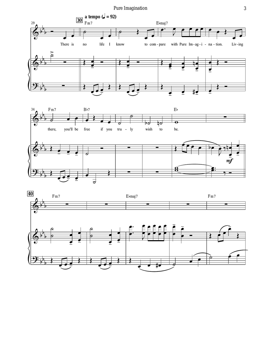 Pure Imagination Piano, Vocal scores gallery preview page 3