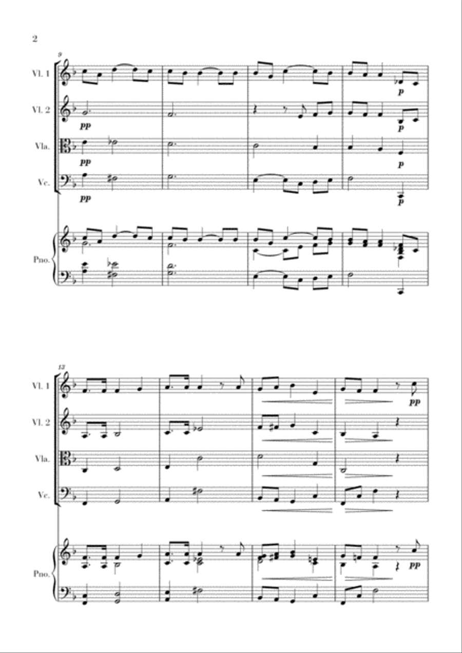 O Christmas Tree for String Quartet and Piano Cello scores gallery preview page 2