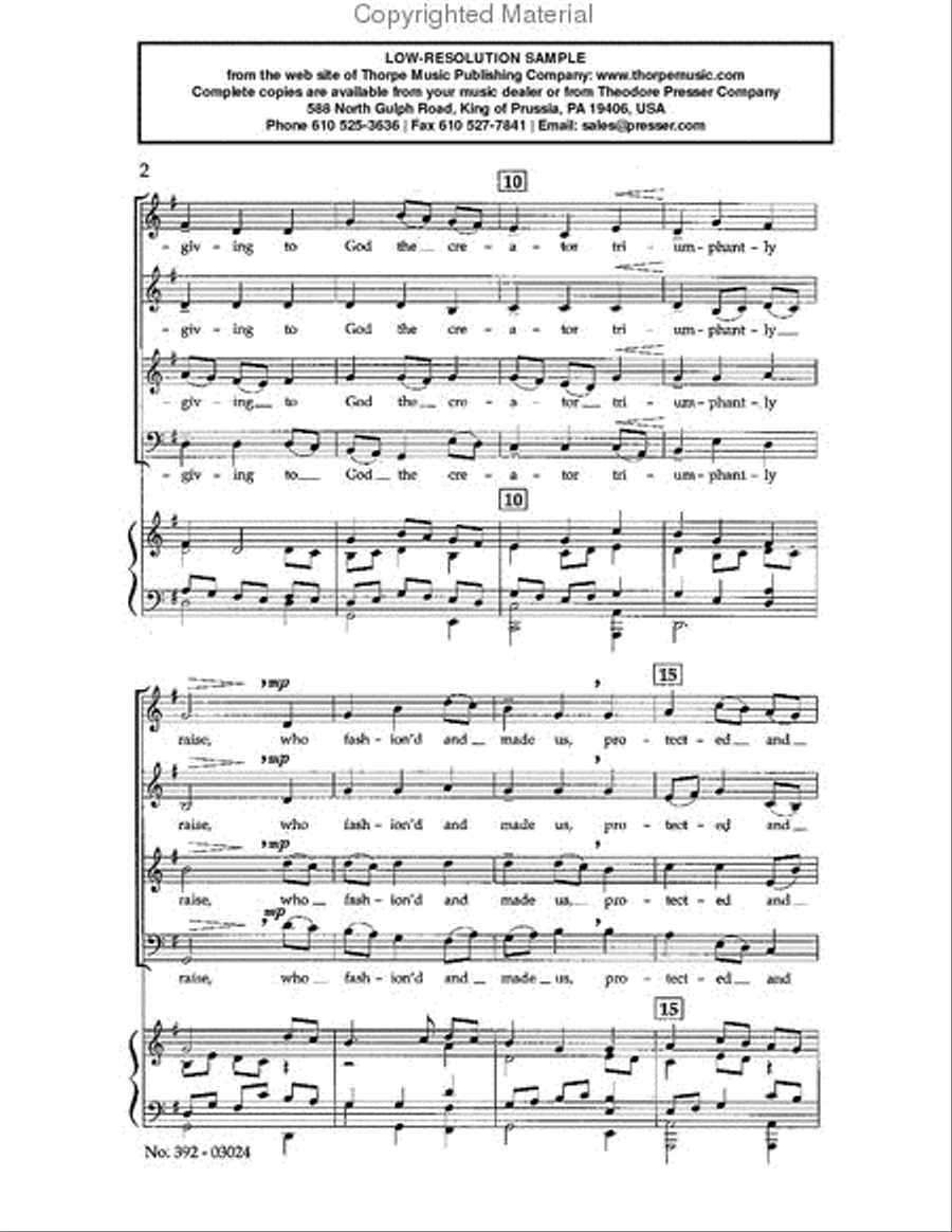 Let All Things Now Living 4-Part scores gallery preview page 3
