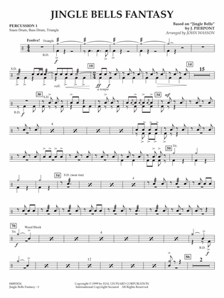 Jingle Bells Fantasy (arr. John Wasson) - Percussion 1