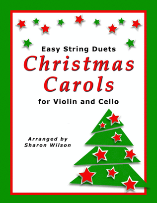 Book cover for Easy String Duets: Christmas Carols (A Collection of 10 Violin and Cello Duets)