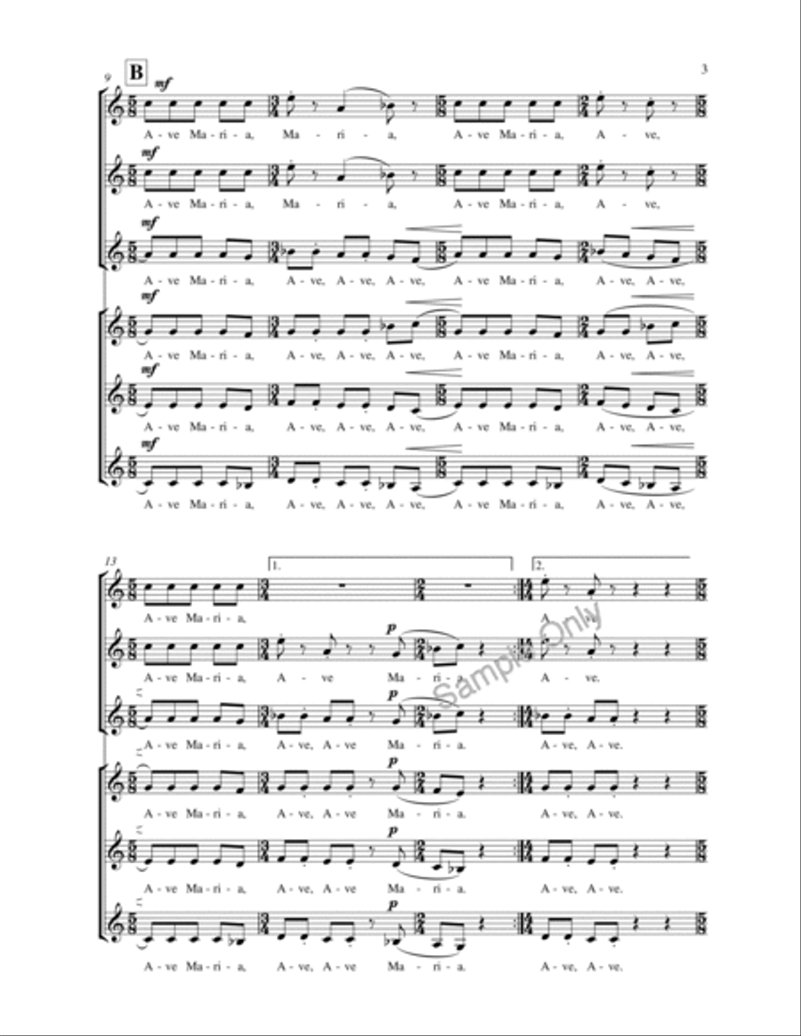 Ave Maria A Cappella scores gallery preview page 3