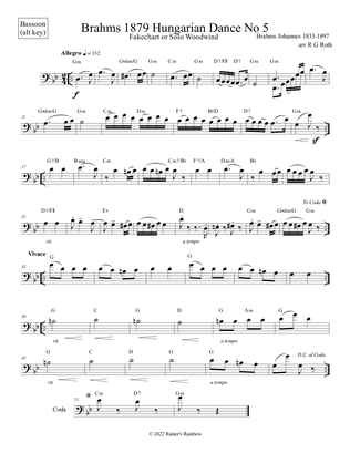 Brahms Hungarian Dance No 5 Bassoon Fakechart
