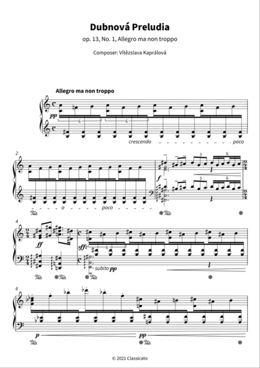 Dubnova Preludia Piano scores gallery preview page 3