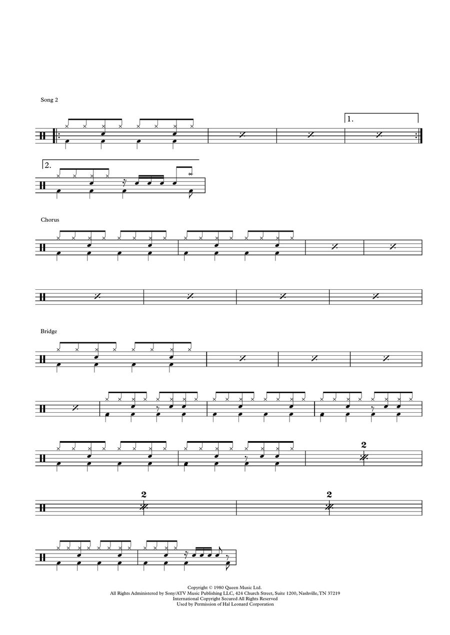 Another One Bites The Dust Drum Set scores gallery preview page 2