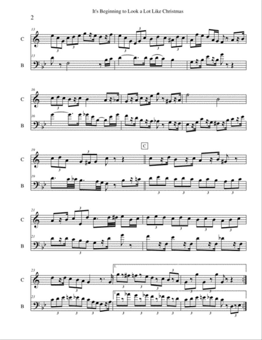 It's Beginning To Look Like Christmas Woodwind Duet scores gallery preview page 2