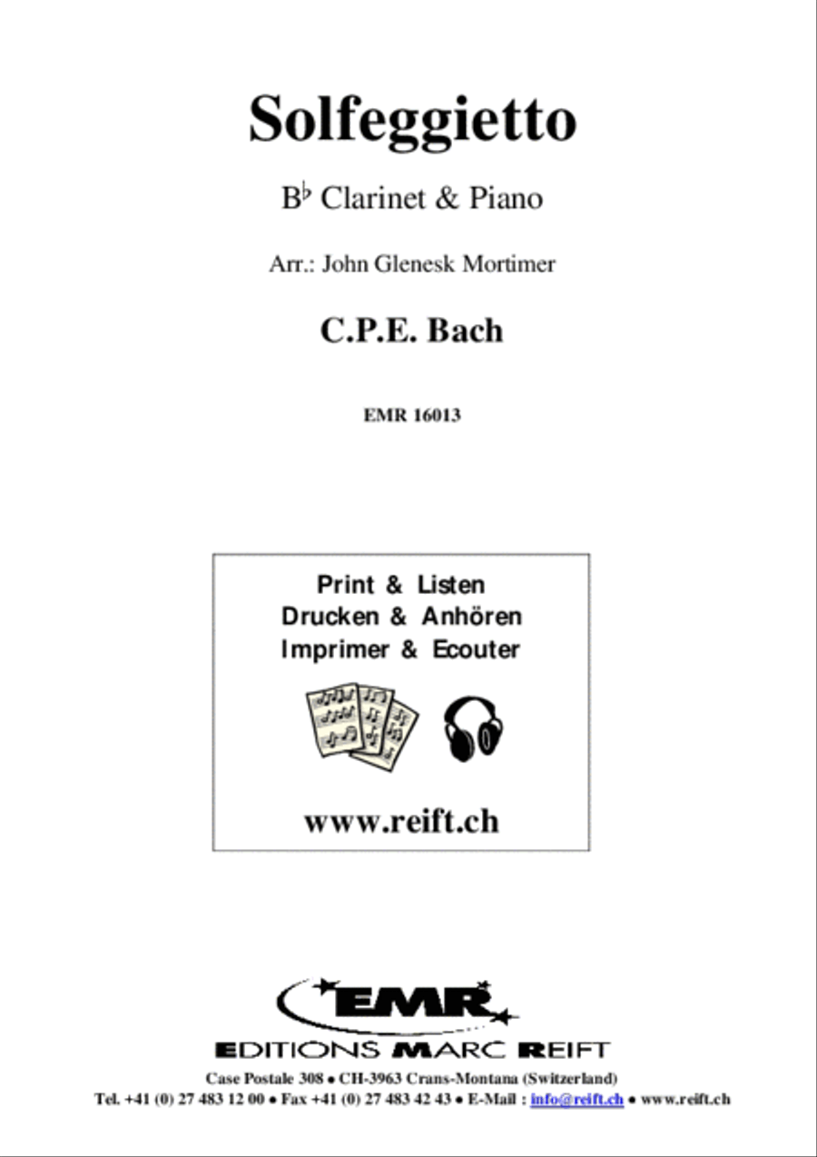 Solfeggietto Clarinet Solo scores gallery preview page 2