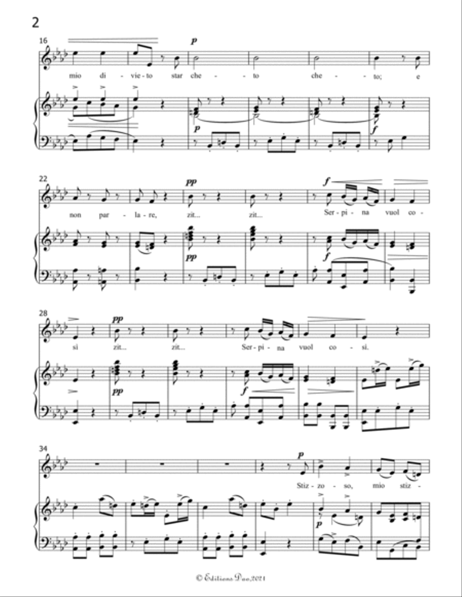 Stizzoso,mio stizzoso,by Pergolesi,in A flat Major Voice scores gallery preview page 4
