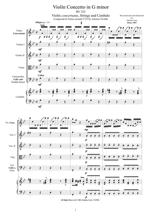Book cover for Vivaldi - Violin Concerto in G minor RV 323 for Violin, Strings and Cembalo