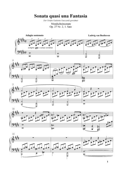 Moonlight Sonata (Sonata quasi una Fantasia Op. 27 no. 2)