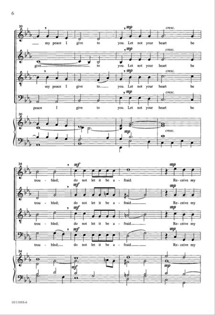 Peace I Leave With You 4-Part scores gallery preview page 6