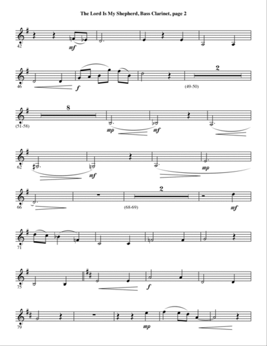 Psalm 23 - A Journey With The Shepherd - Bass Clarinet (sub. Bassoon) Choir scores gallery preview page 5