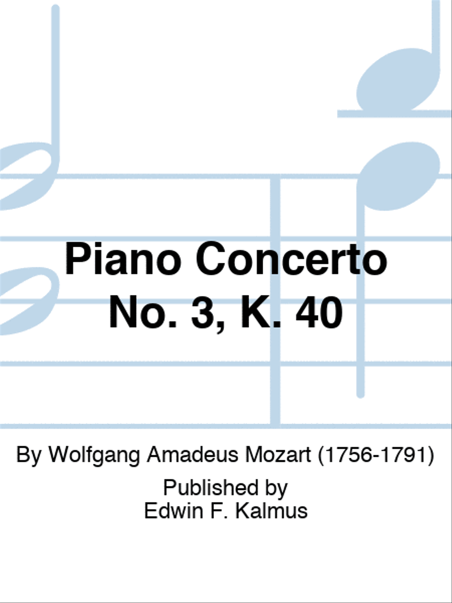 Piano Concerto No. 3, K. 40 Orchestra scores gallery preview page 1