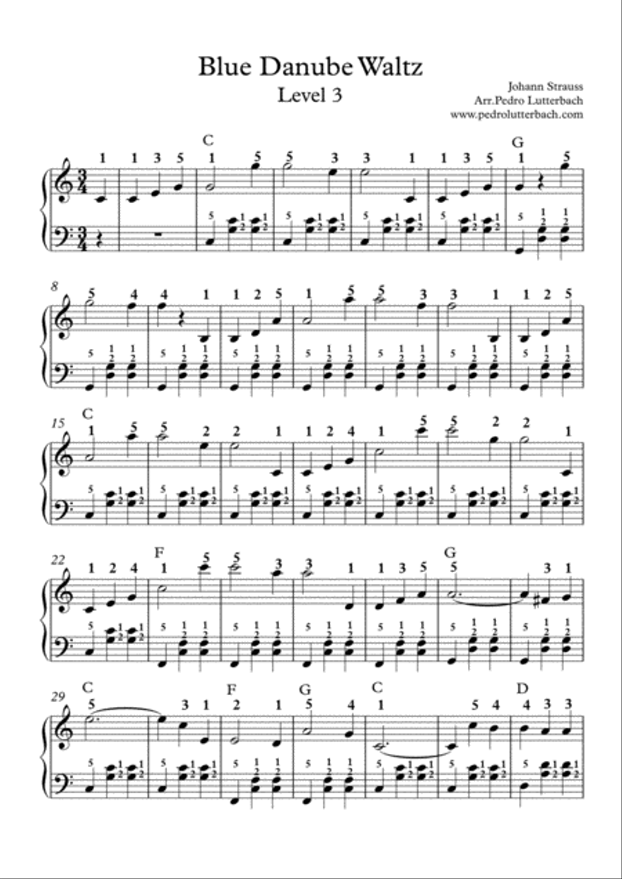 Blue Danube Waltz - Strauss Voice scores gallery preview page 1