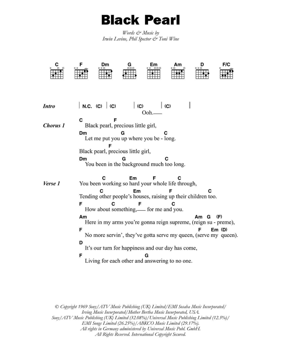 Black Pearl Easy Guitar scores gallery preview page 1