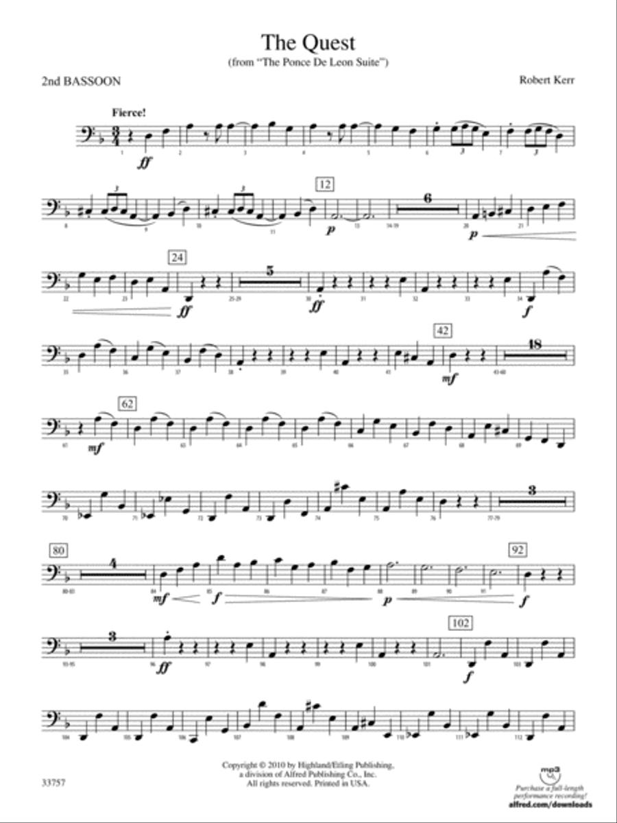 The Quest: 2nd Bassoon Full Orchestra scores gallery preview page 1