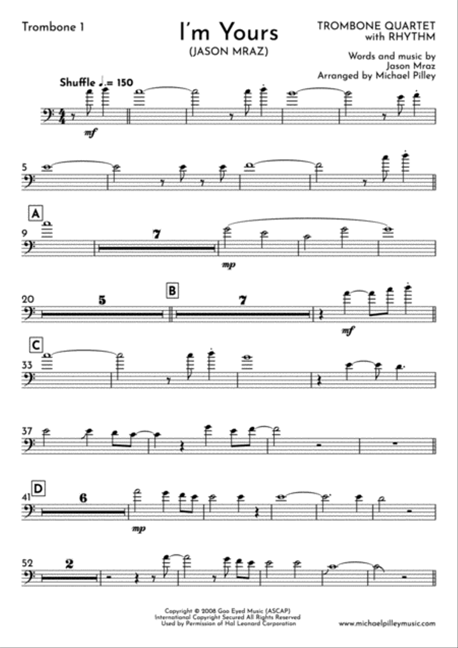 I'm Yours Brass Ensemble scores gallery preview page 2