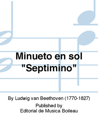 Book cover for Minueto en sol "Septimino"