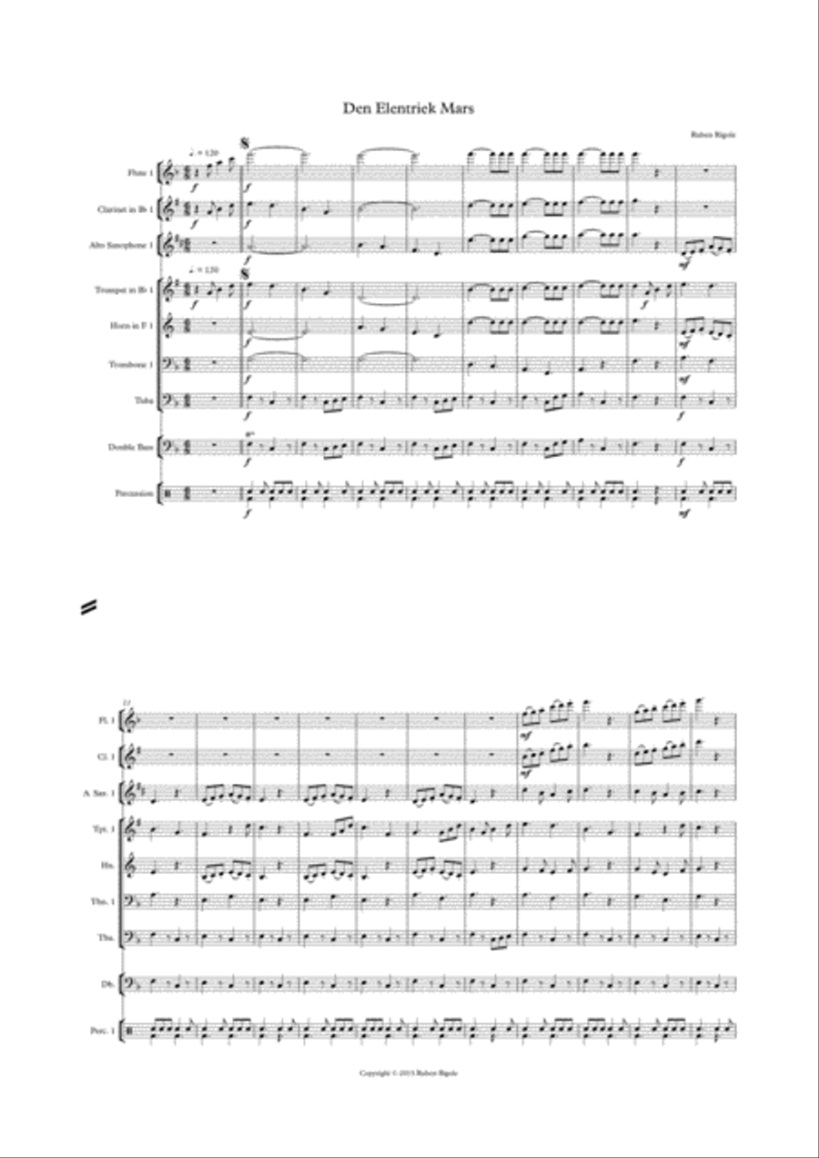 Den elentriek march Concert Band scores gallery preview page 2