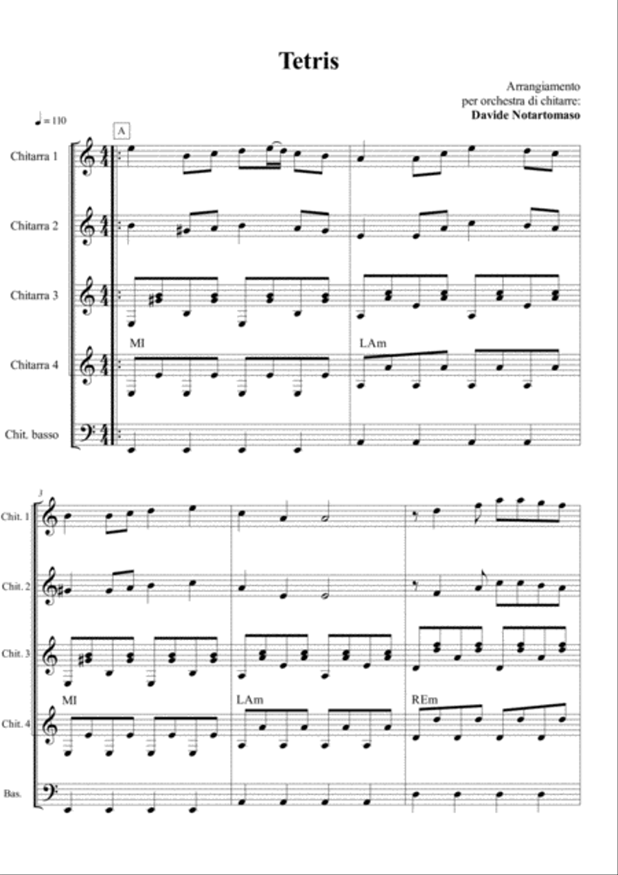TETRIS - per ensemble di chitarre String Duet scores gallery preview page 1