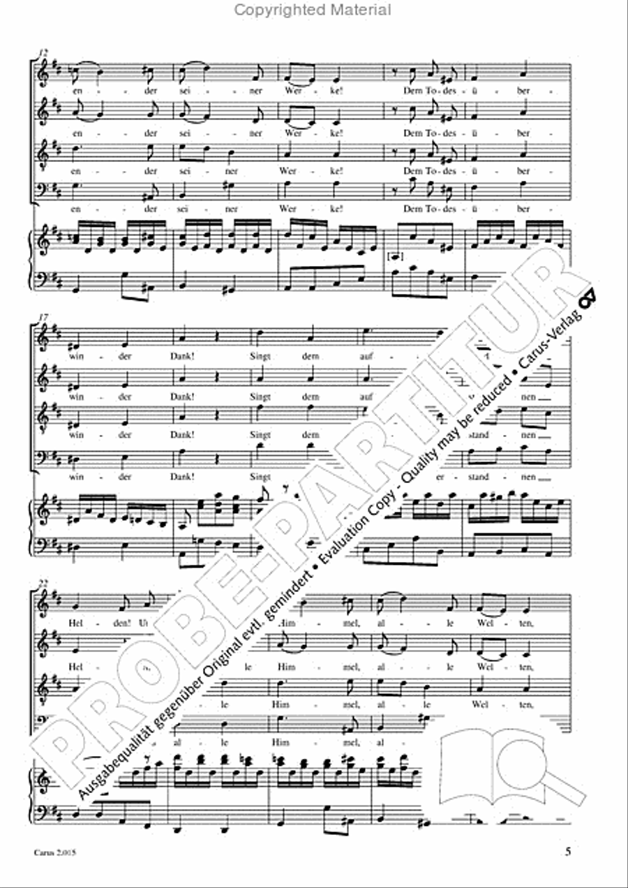 Carl Philipp Emanuel Bach & Gottfried August Homilius. Motets and Choruses Choir scores gallery preview page 7