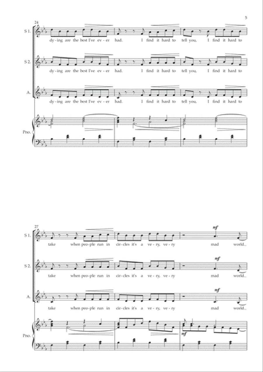 Mad World SSA scores gallery preview page 5