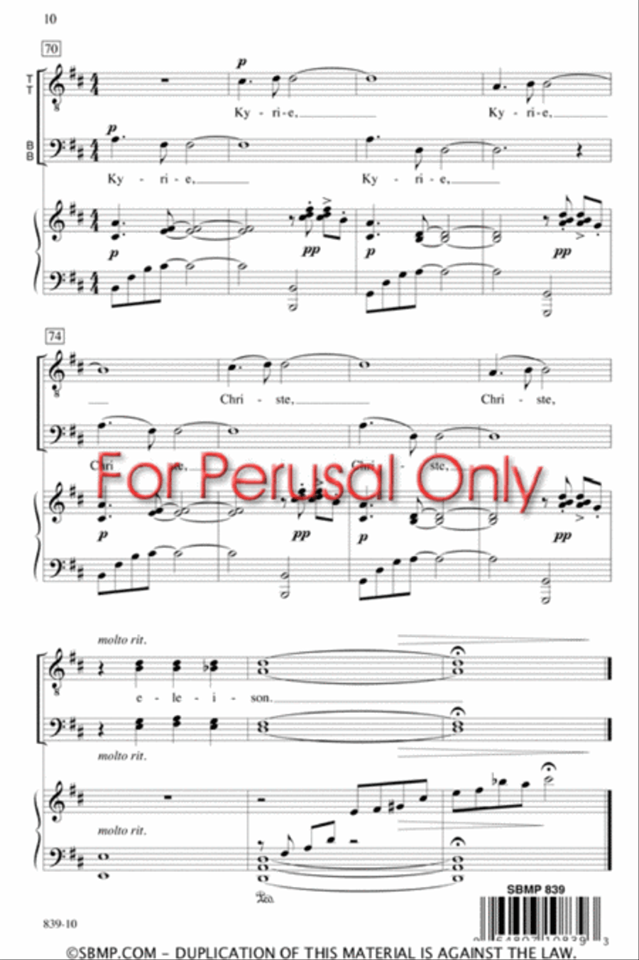 Kyrie eleison - TTBB Octavo TTBB scores gallery preview page 9