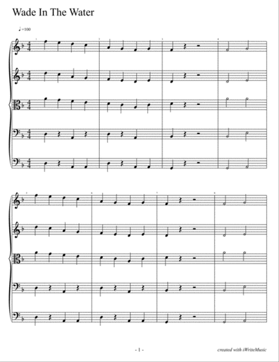 Wade in The Water, Black History Month for String Orchestra String Orchestra scores gallery preview page 1