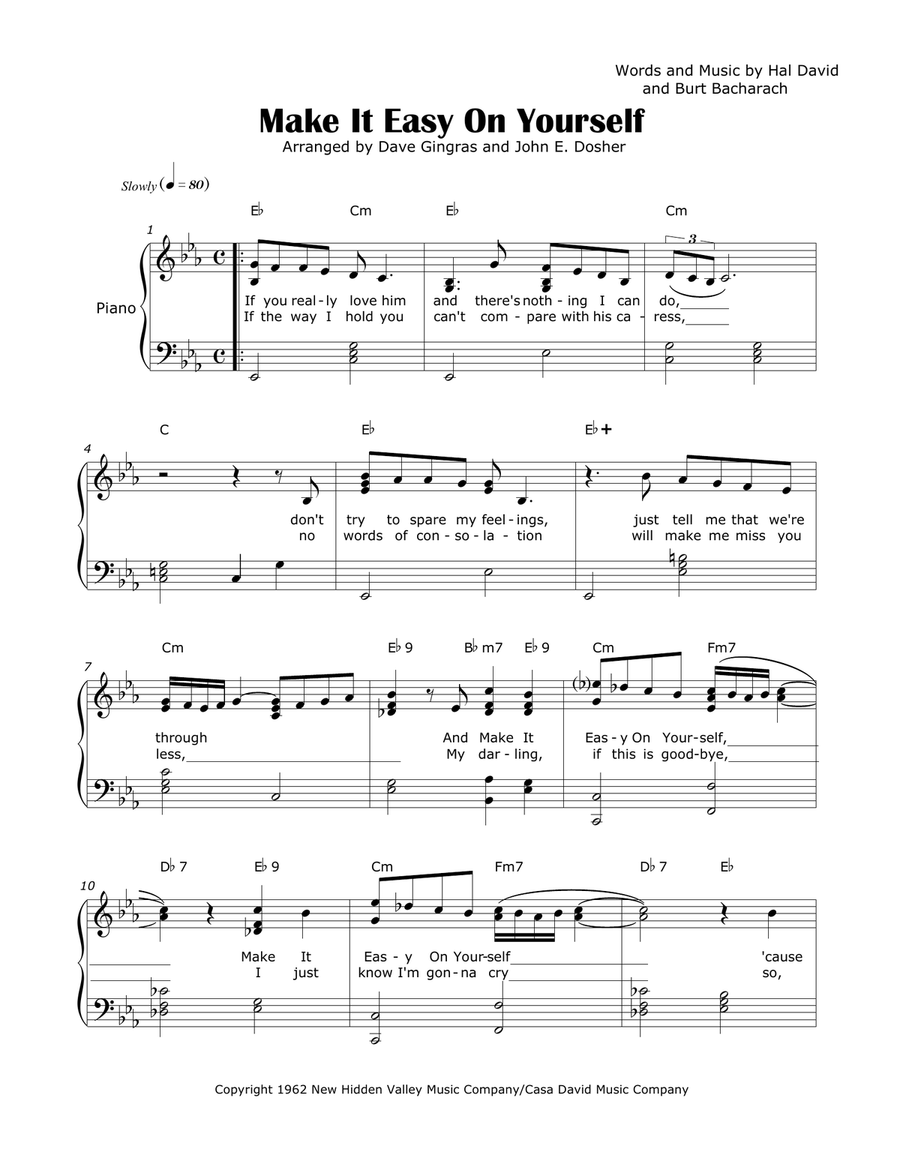 Make It Easy On Yourself Voice scores gallery preview page 1