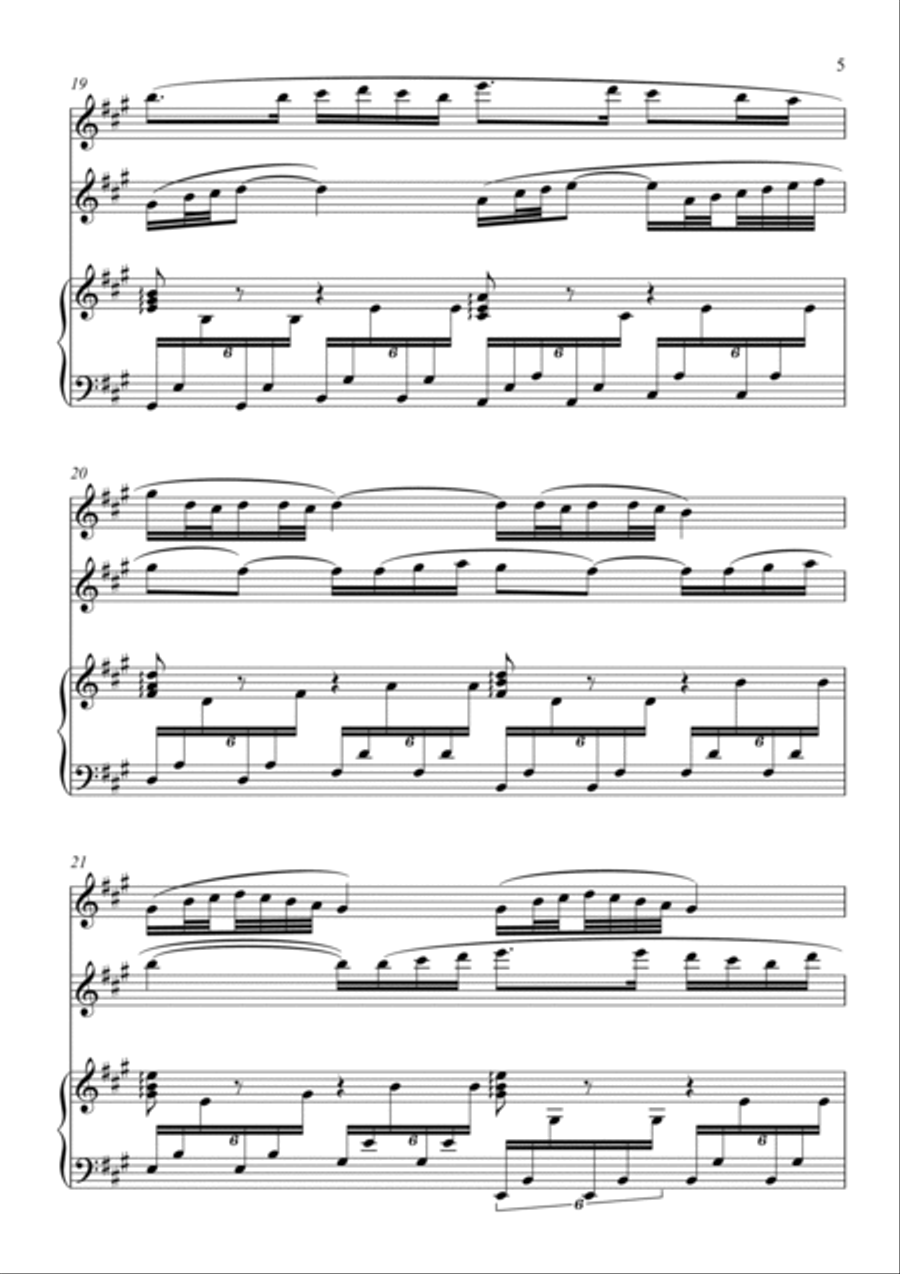 Swans are gliding through the raindrops op. 26 trio for flute violin and harp Small Ensemble scores gallery preview page 5