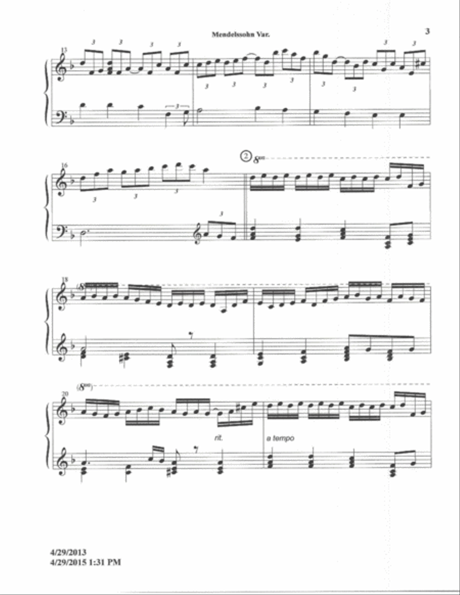 Variations On a Theme by Mendelssohn Piano Solo scores gallery preview page 4