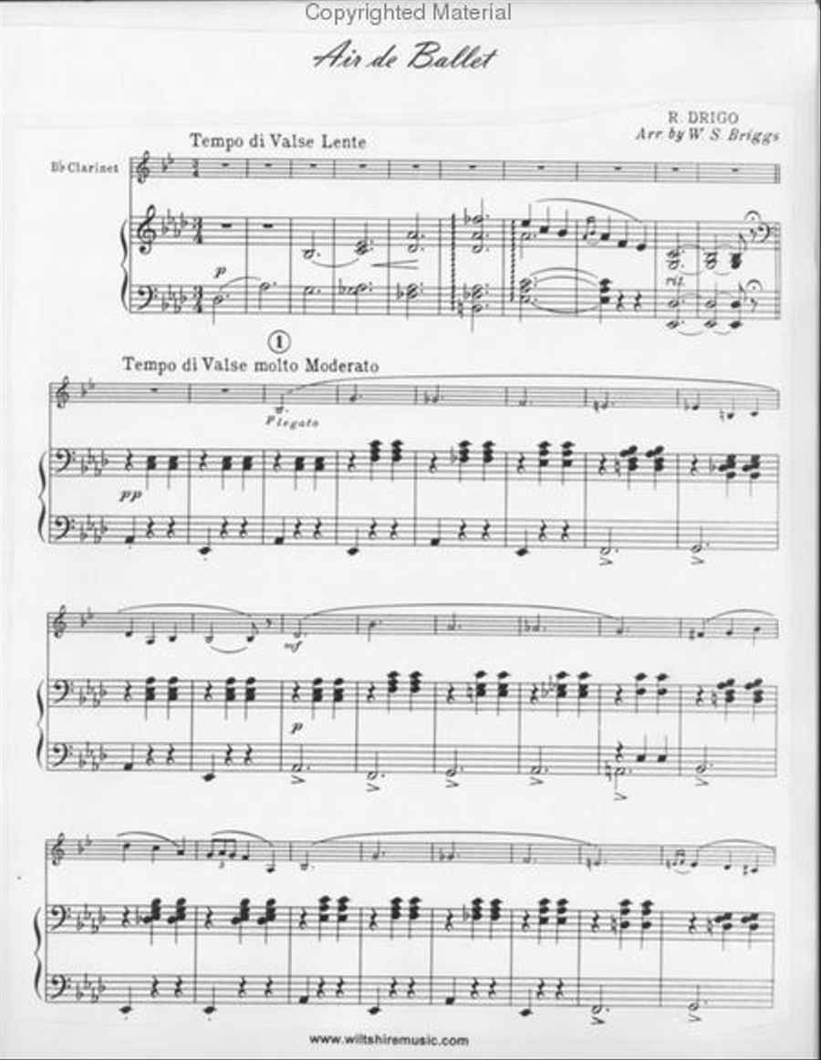 Air de Ballet Clarinet Solo scores gallery preview page 2