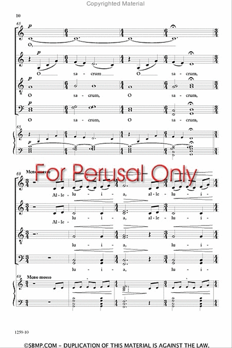 O sacrum convivium - SATB divisi a cappella Octavo Divisi scores gallery preview page 9