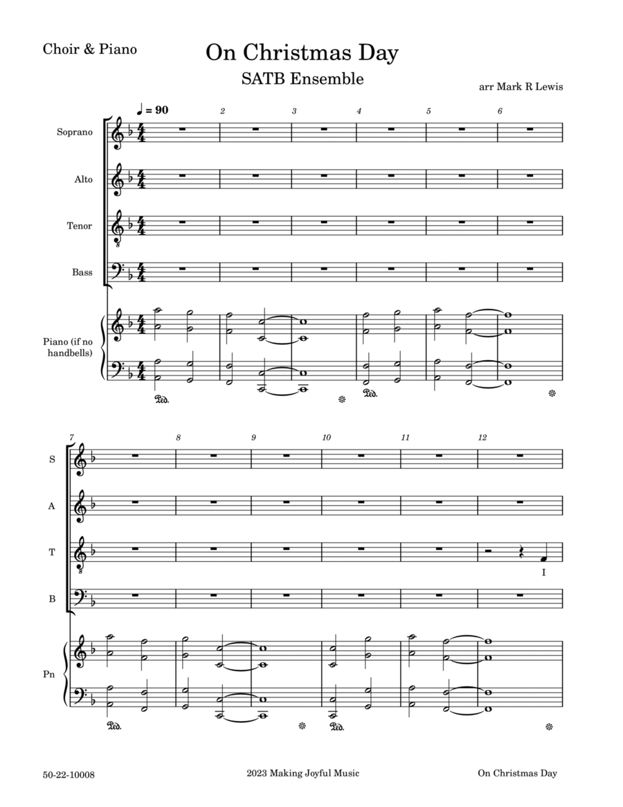 On Christmas Day - SATB divisi Ensemble Divisi scores gallery preview page 1